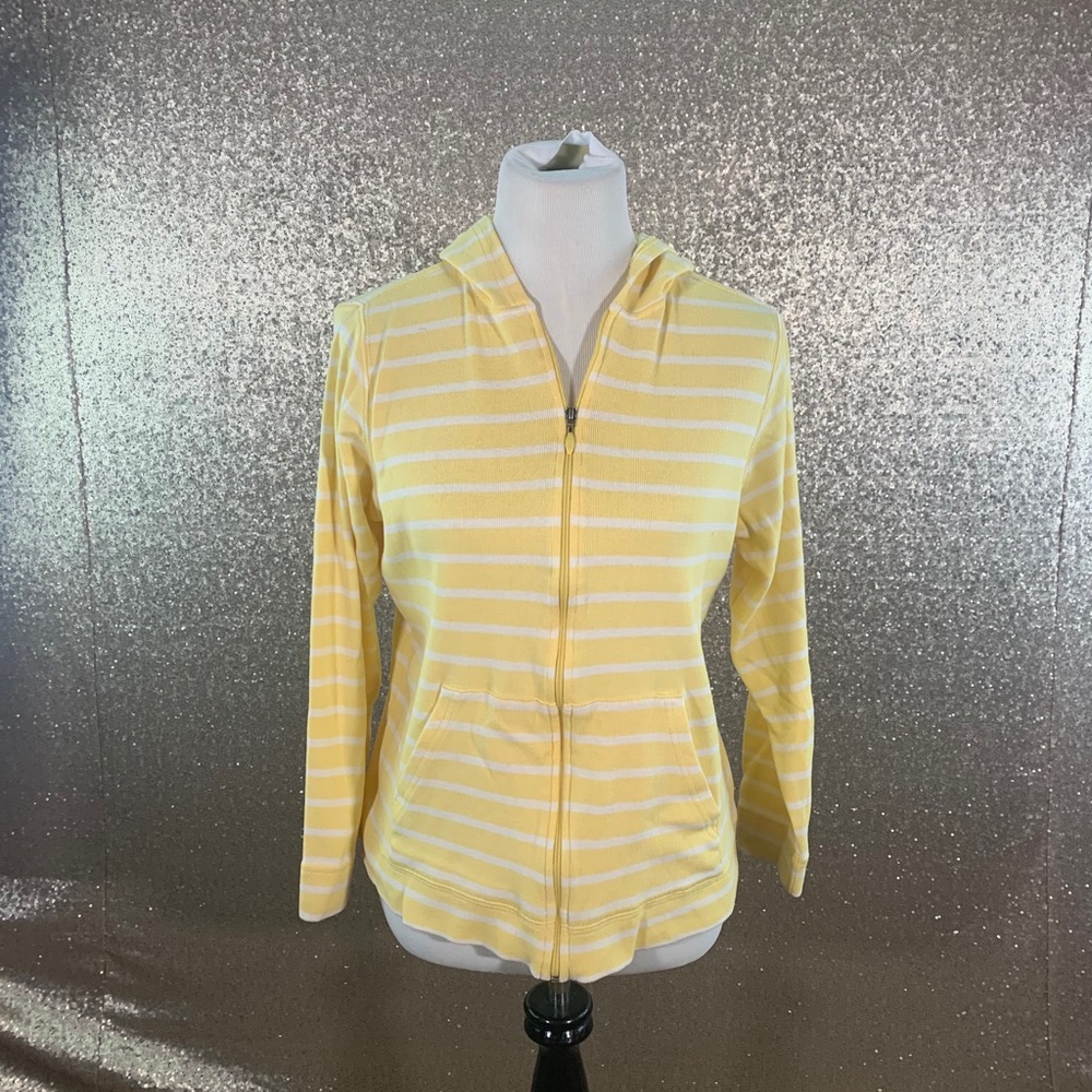 L.L Bean Yellow/White Zip Up Hoodie             B2